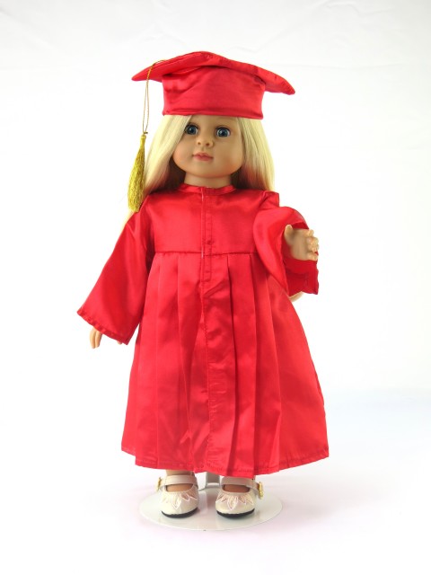 Red Graduation Cap, Gown, and Diploma #727 - American Fashion World