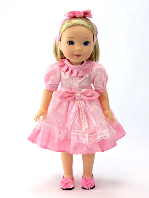 Light Pink Colored Dress with Hairbow 2057 - American Fashion World