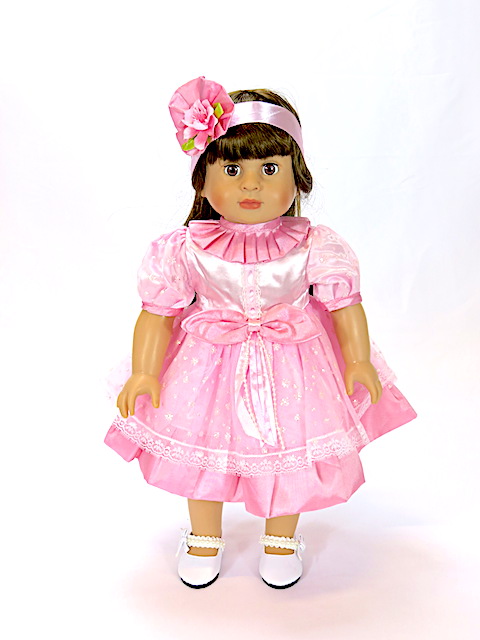 Light Pink Colored Dress with Hairbow #573 - American Fashion World